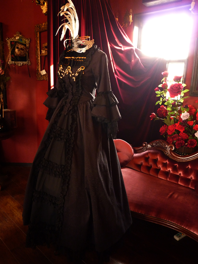 Fanplusfriend ゴシックドレス 中世貴族ドレス 黒 ゴシックセレクトショップ Bloody Rose