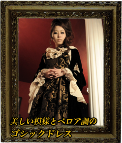 美しい模様とベロア調のゴシックドレス